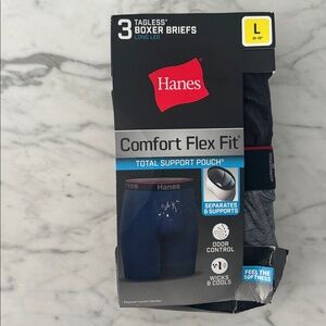 Hanes Comfort Flex Fit  Men’s Boxer Briefs - Black/Gray (Large)m 36-38”)